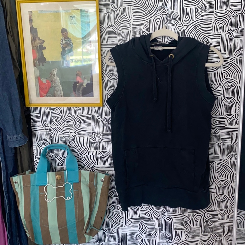 Free People sleeveless tunic hoodie